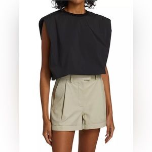 Remain Birger Christensen Christie Padded Shoulder T-Shirt Black Size 4 Small